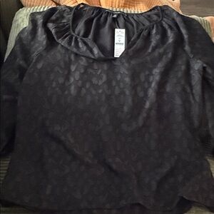 White House Black Market Elegant Black Blouse